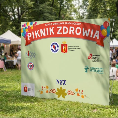 Ścianka typu pop-up na piknik zdrowia w wersji MAXI Ścianka typu pop-up na piknik zdrowia w wersji MAXI