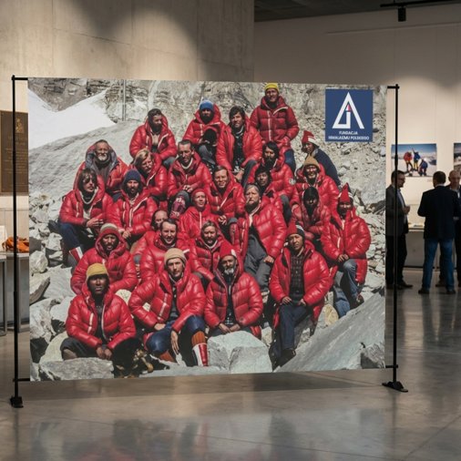 Ścianka banerowa 300x240 dla muzeum himalaizmu Ścianka banerowa 300x240 dla muzeum himalaizmu