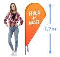 Flaga reklamowa 1,7m Half Mini S z masztem