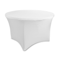 Biały obrus elastyczny na stół okrągły