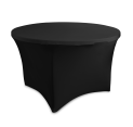 Czarny obrus elastyczny na stół okrągły