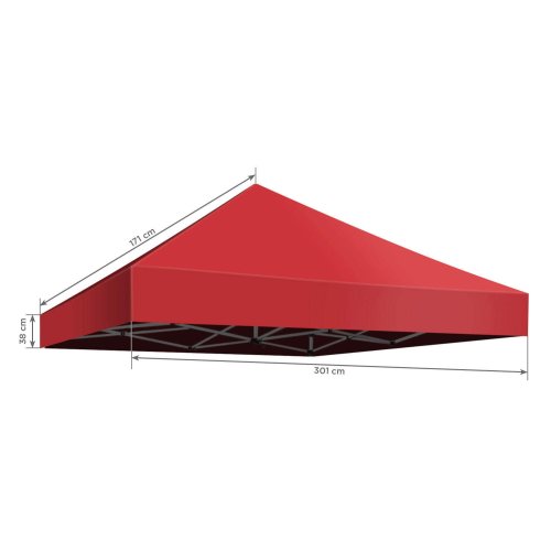 Dach do namiotu 3x3 w kolorze czerwonym wymiary