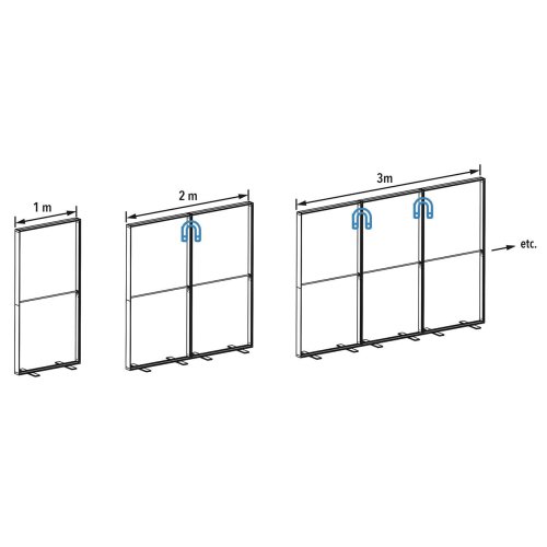 Stand modułowy podświetlany LED BOX 100x200 łączenie