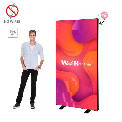 Stand modułowy podświetlany LED BOX 100x200 Czarny