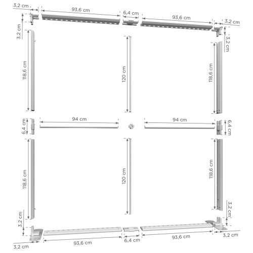 Ścianka podświetlana LED Premium czarna 200x250 wymiary
