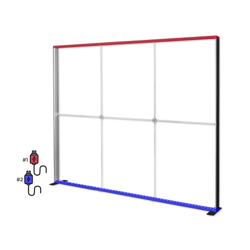 Ścianka podświetlana LED Premium czarna 285x250 okablowanie