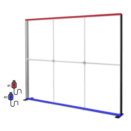 Ścianka podświetlana LED Premium czarna 300x250 okablowanie
