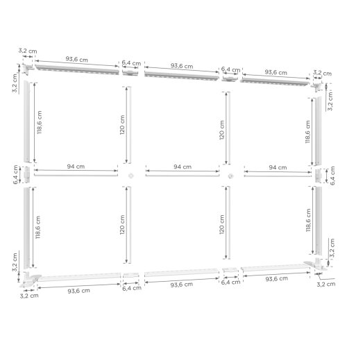 Ścianka podświetlana LED Premium czarna 300x250 wymiary