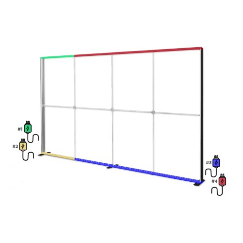 Ścianka podświetlana LED Premium czarna 400x250 okablowanie