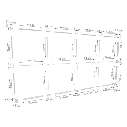 Ścianka podświetlana LED Premium czarna 400x250 wymiary