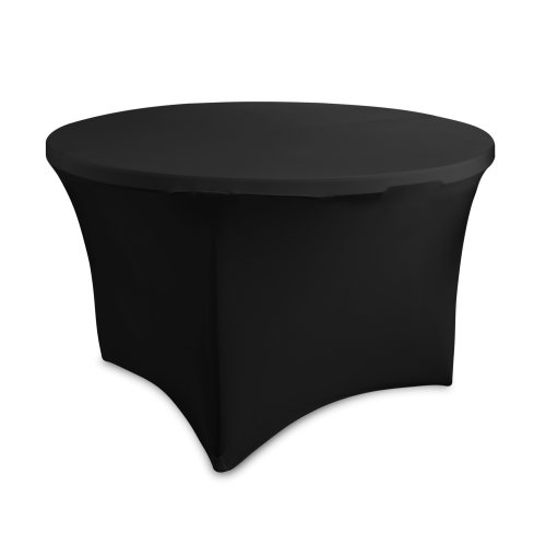 Czarny obrus elastyczny na okrągły stół eventowy