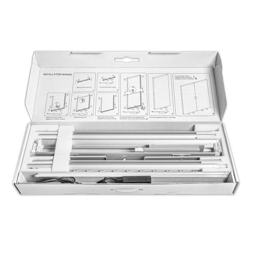 Elementy systemu LED BOX w kartonowej walizce