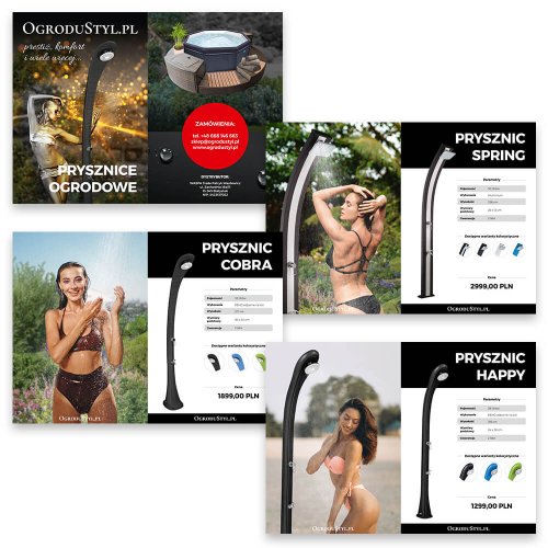 Realizacja katalogu produktowego z prysznicami ogrodowymi