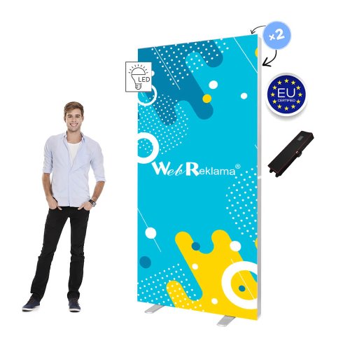 Stand modułowy podświetlany LED BOX 100x230 w torbie na kółkach