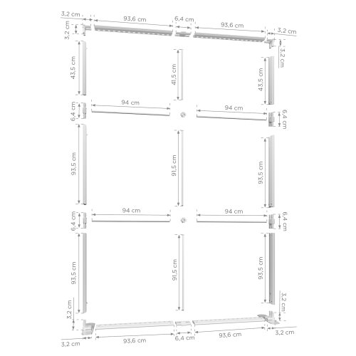 Ścianka LED Premium 200x250 w walizce na kółkach - wymiary