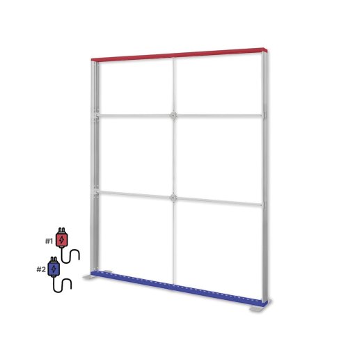 Ścianka LED Premium 200x250 w walizce na kółkach - okablowanie