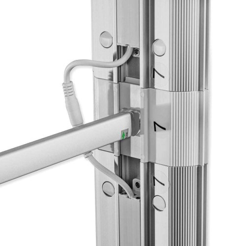 Ścianka podświetlana LED Premium 300x250 w walizce na kółkach - poprzeczka