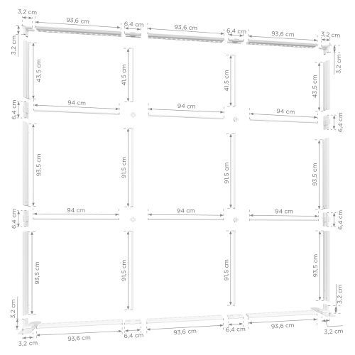 Ścianka podświetlana LED Premium 300x250 w walizce na kółkach - wymiary