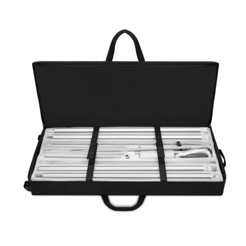 Stelaż kasetonu LED BOX PRO zabezpieczony do transportu w torbie