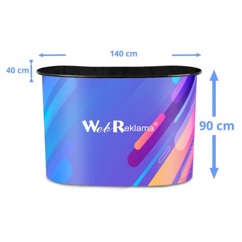 Stoisko wystawiennicze POP UP 2x2 wymiary 140 x 90 x 40 cm