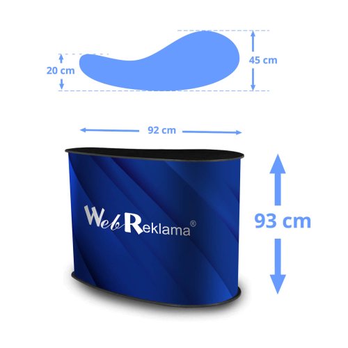 Trybunka promocyjna P3 - wymiary 120 x 93 x 52 cm