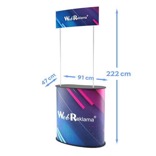 Stoisko degustacyjne P2 Plus (bez półki) - wymiary