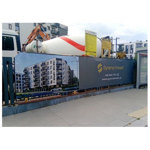 Baner na płocie placu budowy