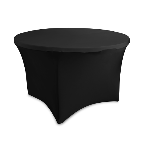 Czarny obrus elastyczny na okrągły stół eventowy
