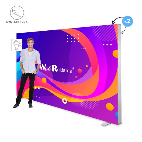 Dwustronna ścianka podświetlana LED BOX PRO 300x200