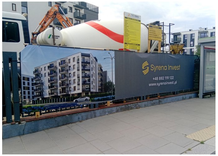 Baner na płocie placu budowy