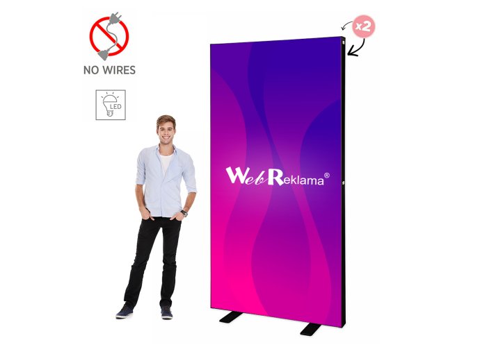Stand modułowy podświetlany LED BOX 100x250 Czarny
