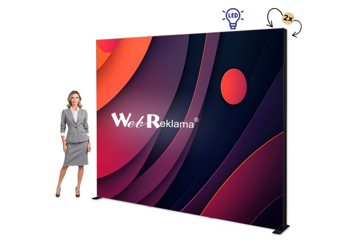 Ścianka podświetlana LED Premium czarna 300x250