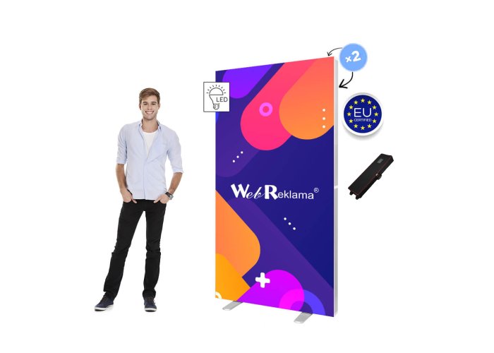 Stand modułowy podświetlany LED BOX 100x200 w zestawie z dedykowaną torbą transportową