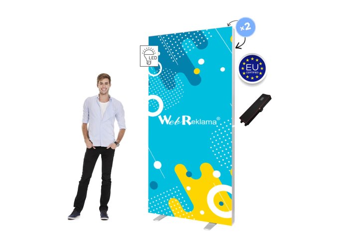 Stand modułowy podświetlany LED BOX 100x230 w torbie na kółkach