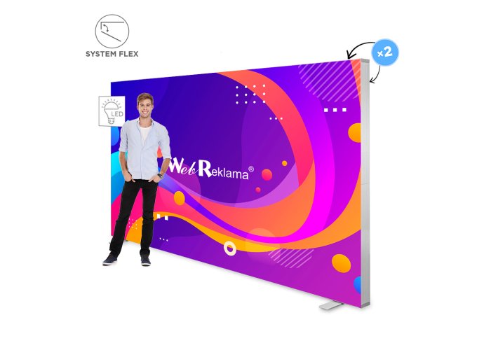 Dwustronna ścianka podświetlana LED BOX PRO 300x200