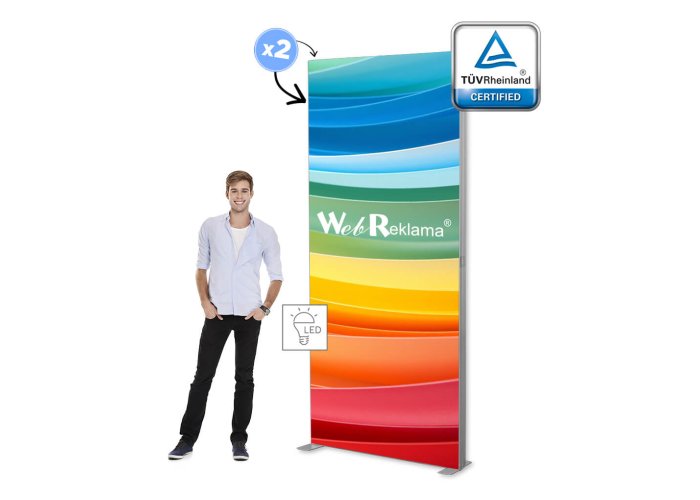 Podświetlany wolnostojący kaseton LED Premium 100x250