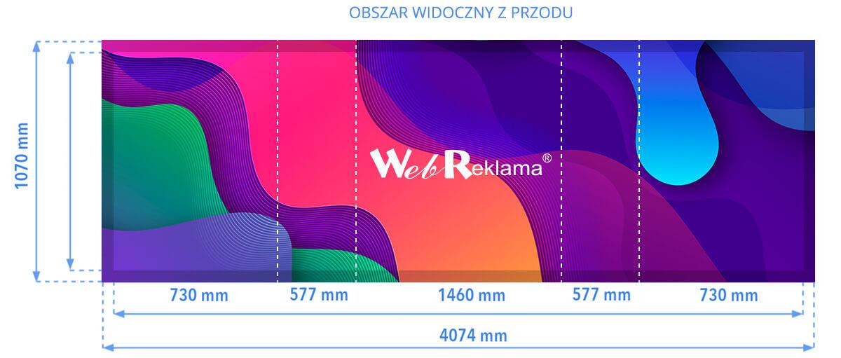 Obszar grafiki do zadruku - lada wystawiennicza XXL