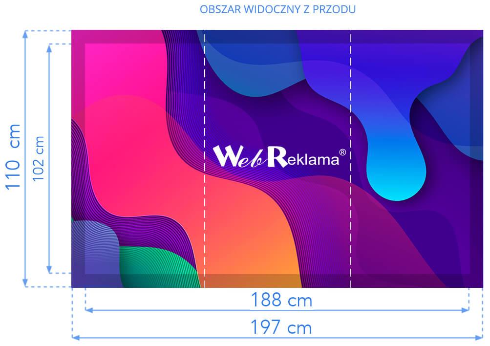 Obszar użytkowy grafiki do zadruku Trybunki Trójkątnej